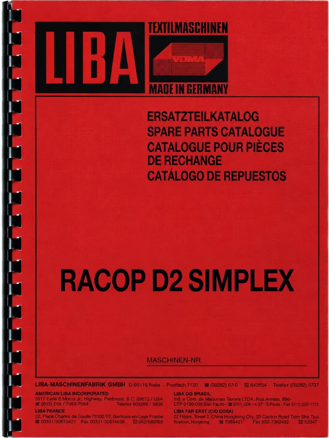 LIBA RACOP D2 SIMPLEX — Spare parts catalogue (PDF)